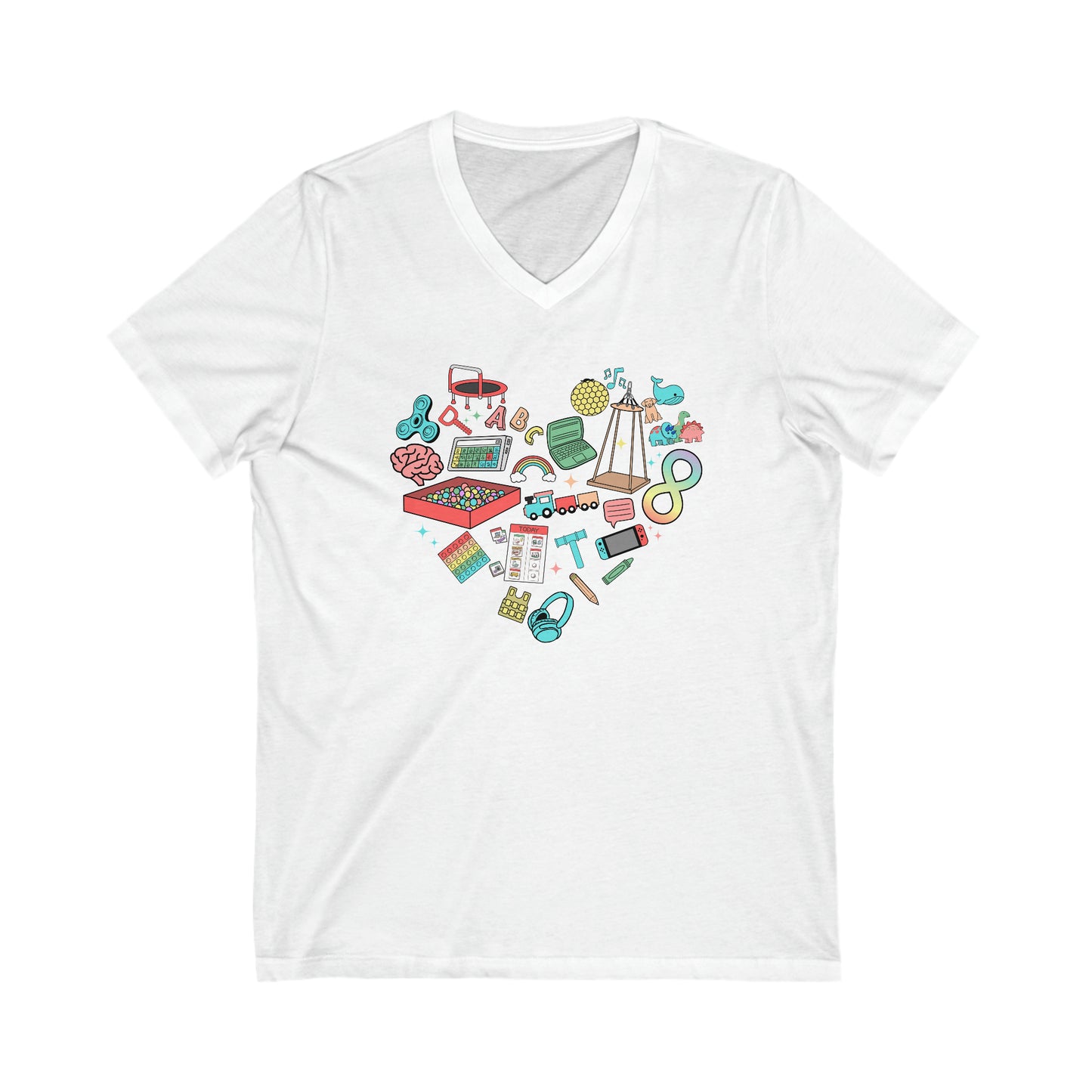 Autism Heart Jersey V-Neck T-Shirt