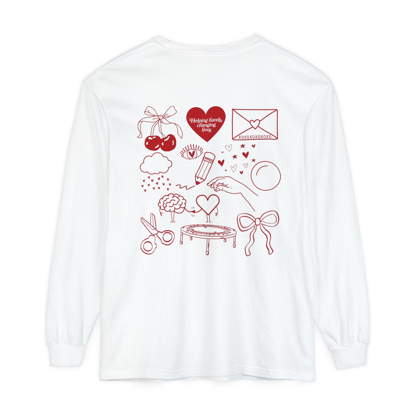 Helping Hands OT Long Sleeve Comfort Colors T-Shirt | Front and Back Print