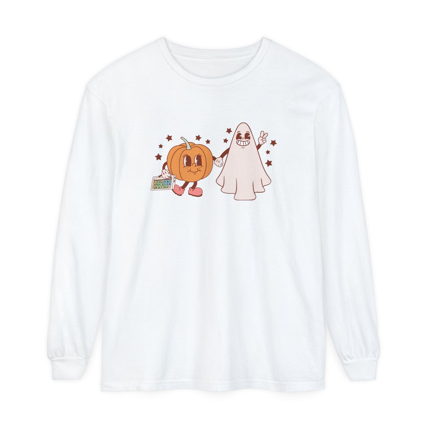Pumpkin and Ghost AAC Long Sleeve Comfort Colors T-Shirt