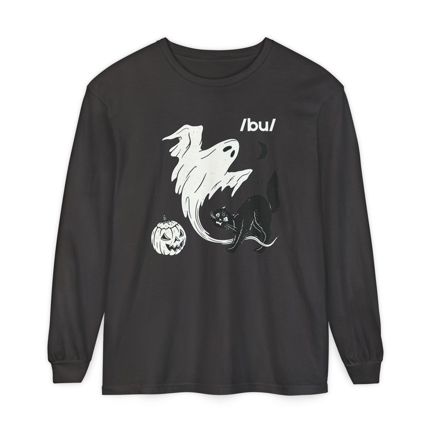 Boo Phonetic Spooky Long Sleeve Comfort Colors T-Shirt