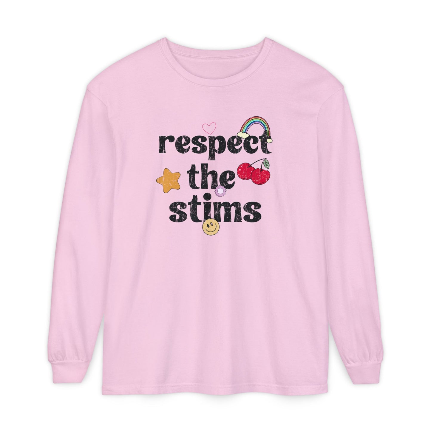 Respect The Stims Distressed Long Sleeve Comfort Colors T-Shirt