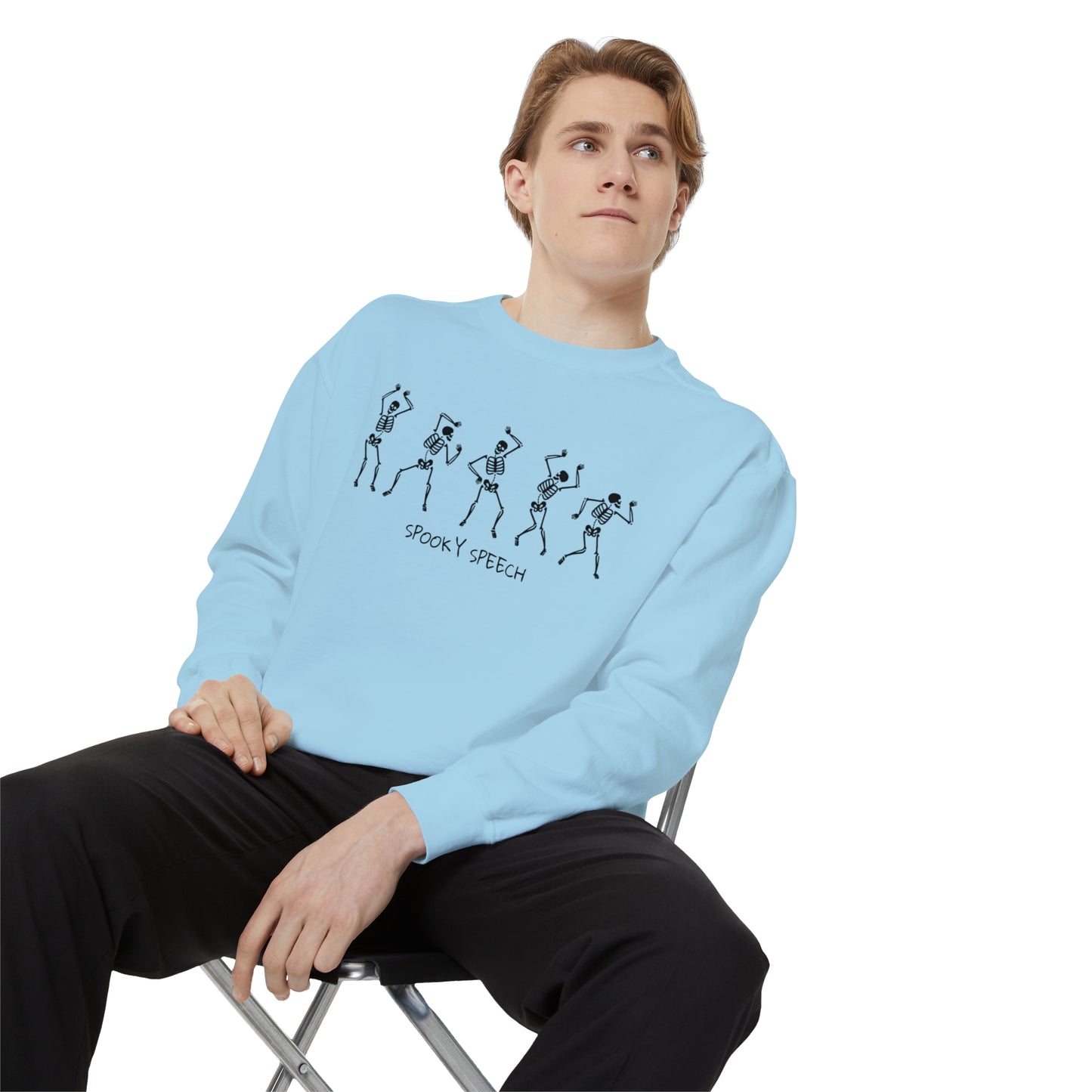Spooky Speech Skeletons Comfort Colors Sweatshirt