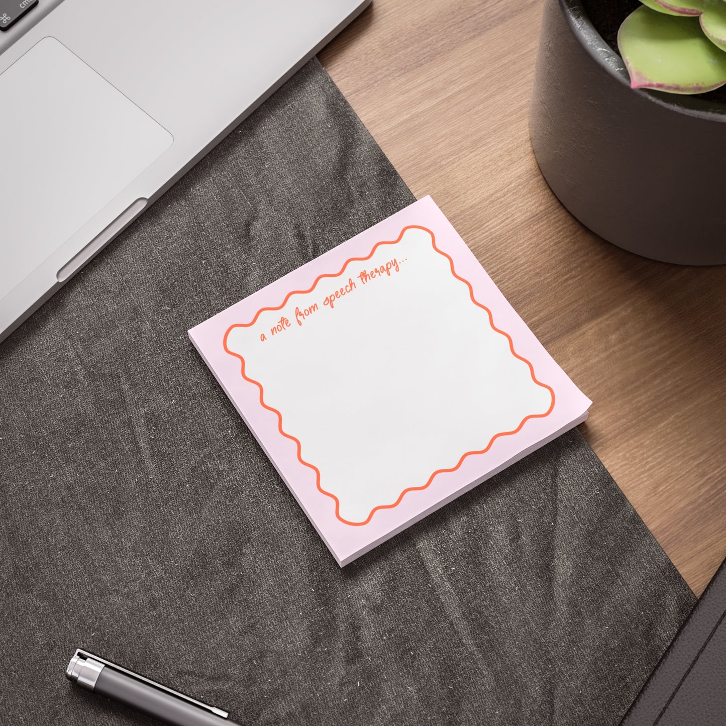 A Note from Speech Therapy Post-it® Note Pad | Pink & Coral
