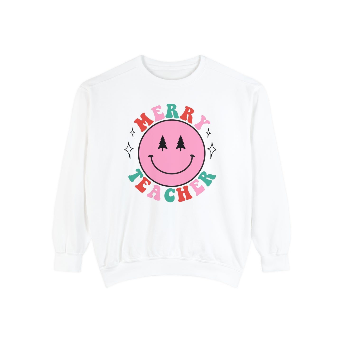 Merry Teacher Smile Comfort Colors Sweatshirt