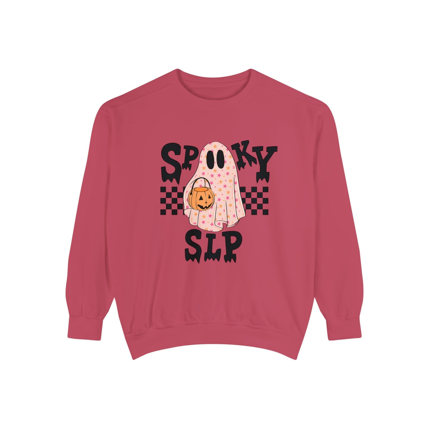Spooky SLP Checkerboard Comfort Colors Sweatshirt