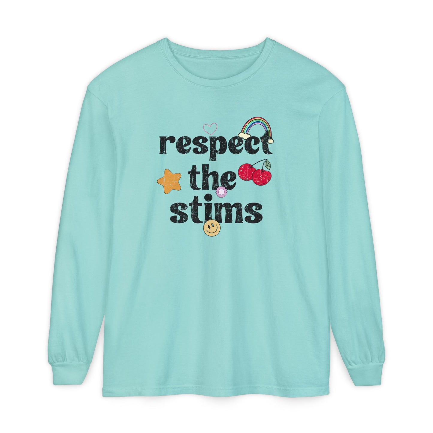 Respect The Stims Distressed Long Sleeve Comfort Colors T-Shirt