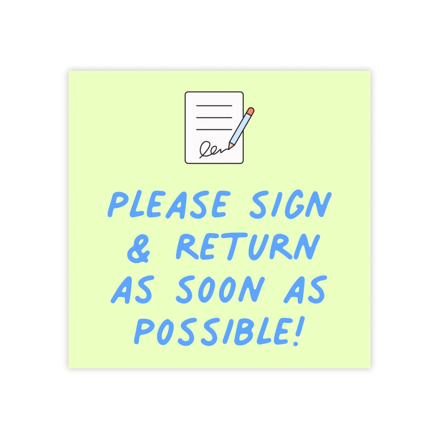 Please Sign & Return Post-it® Note Pad | Green & Blue