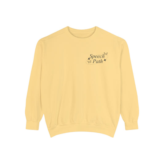 Speech Path Butterflies Comfort Colors Sweatshirt