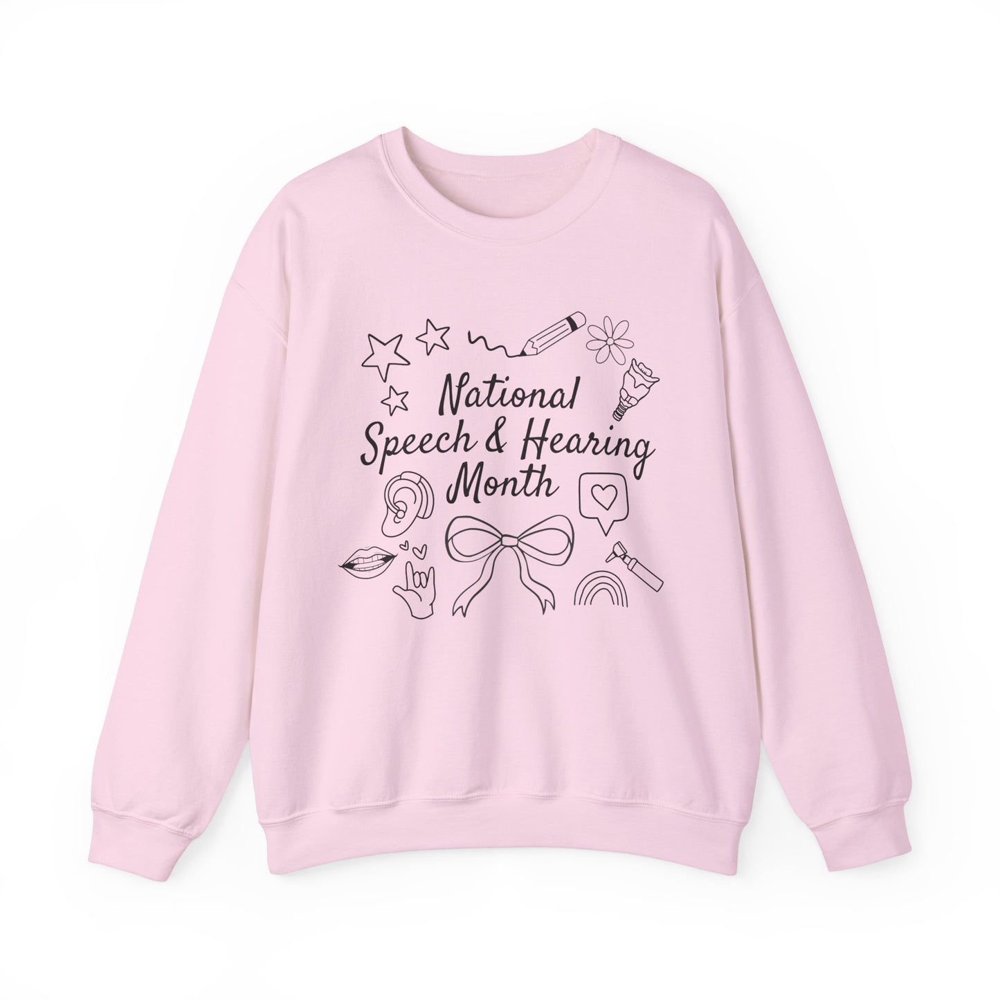 National Speech & Hearing Month Doodles Crewneck Sweatshirt