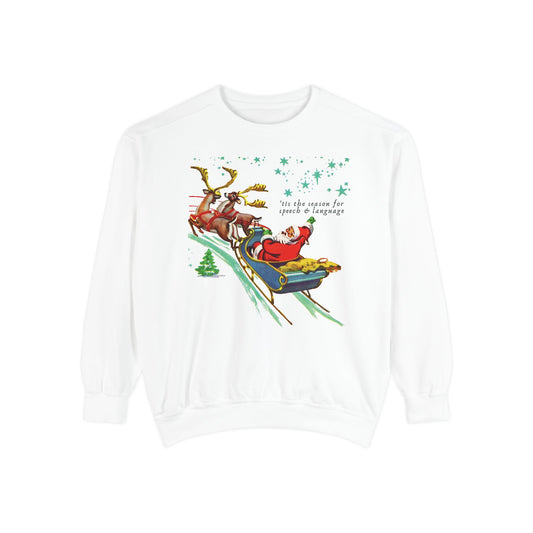 ‘Tis the Season for Speech and Language Comfort Colors Sweatshirt