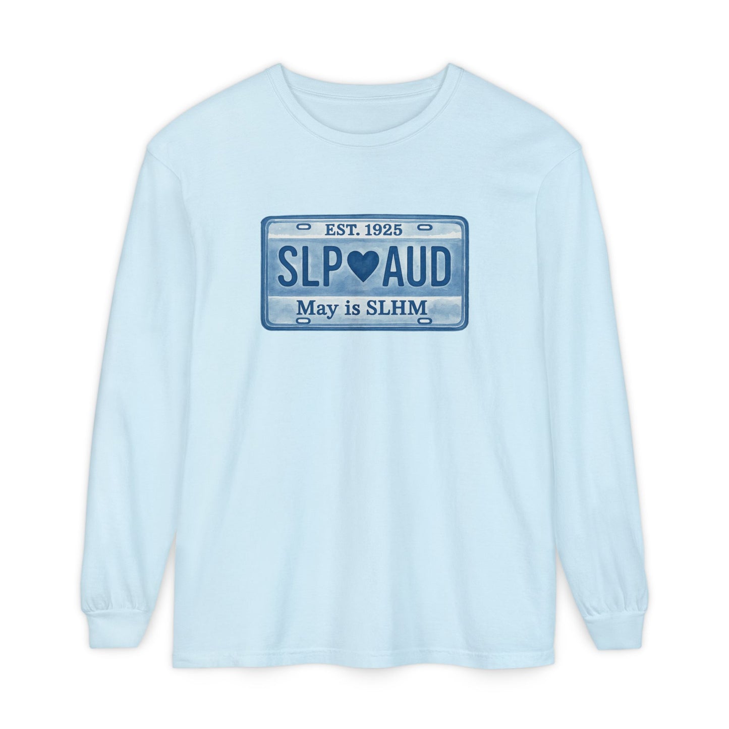SLP AUD License Plate Long Sleeve Comfort Colors T-Shirt