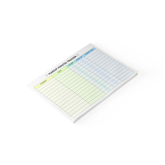 Makeup Minutes Tracker Post-it® Note Pad | Green & Blue
