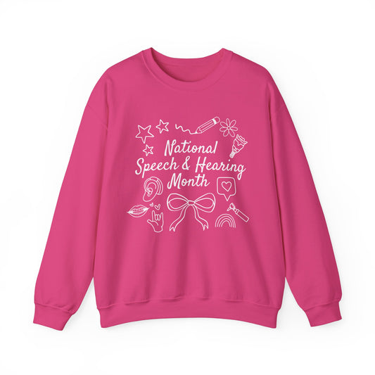 National Speech & Hearing Month Doodles Crewneck Sweatshirt