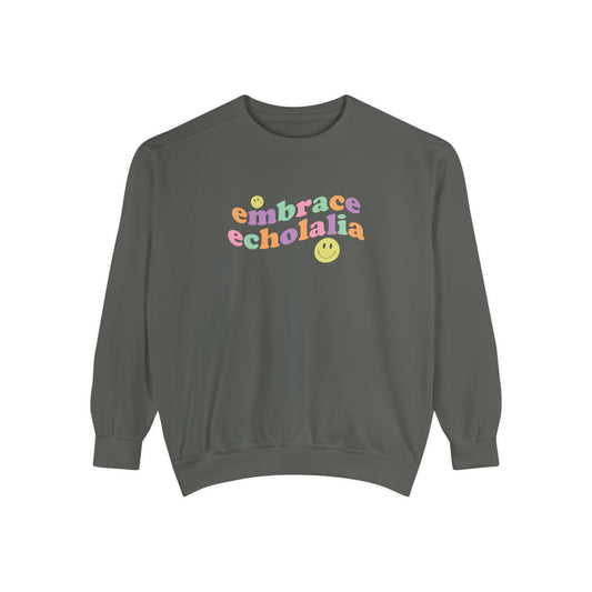 Embrace Echolalia Wavy Comfort Colors Sweatshirt