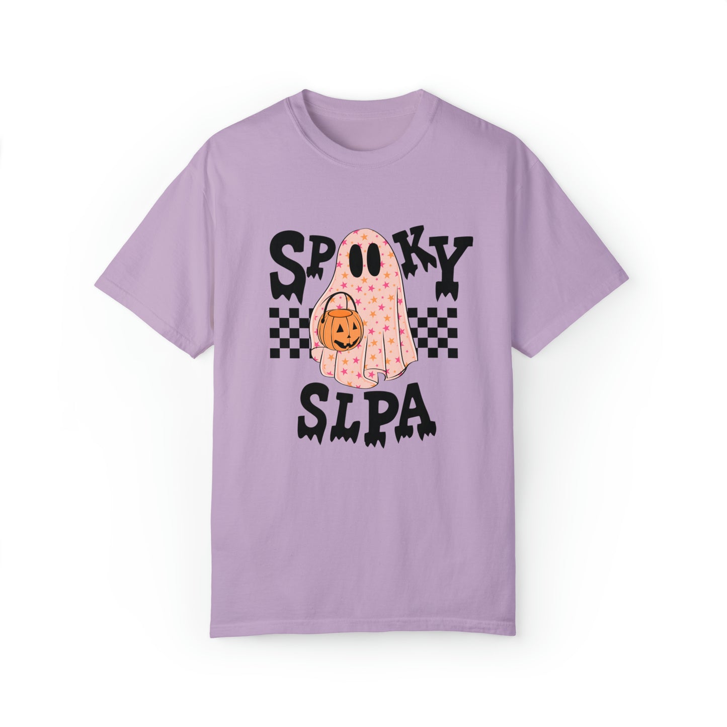 Spooky SLPA Checkerboard Comfort Colors T-Shirt