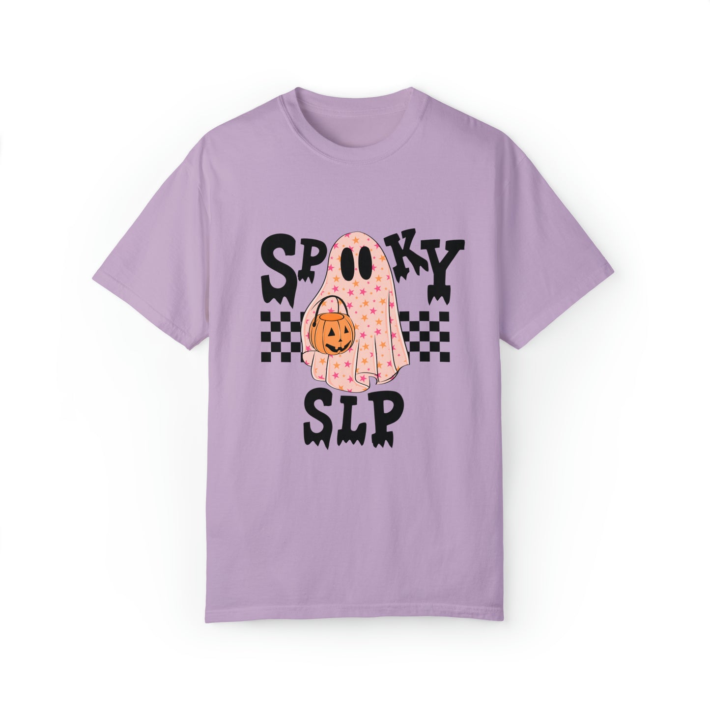 Spooky SLP Checkerboard Comfort Colors T-Shirt