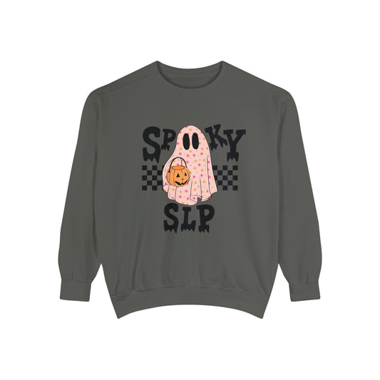 Spooky SLP Checkerboard Comfort Colors Sweatshirt