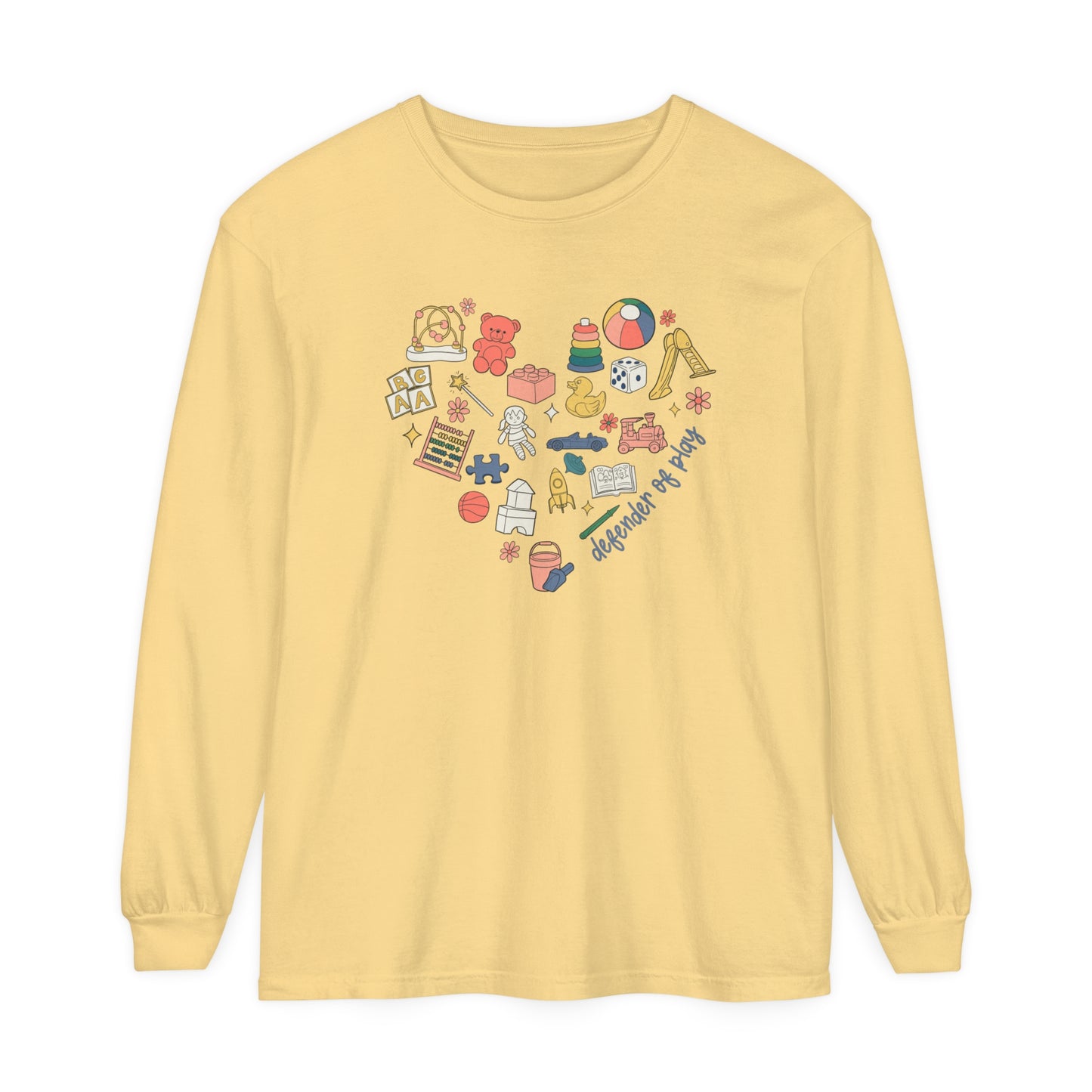 Defender of Play Long Sleeve Comfort Colors T-shirt