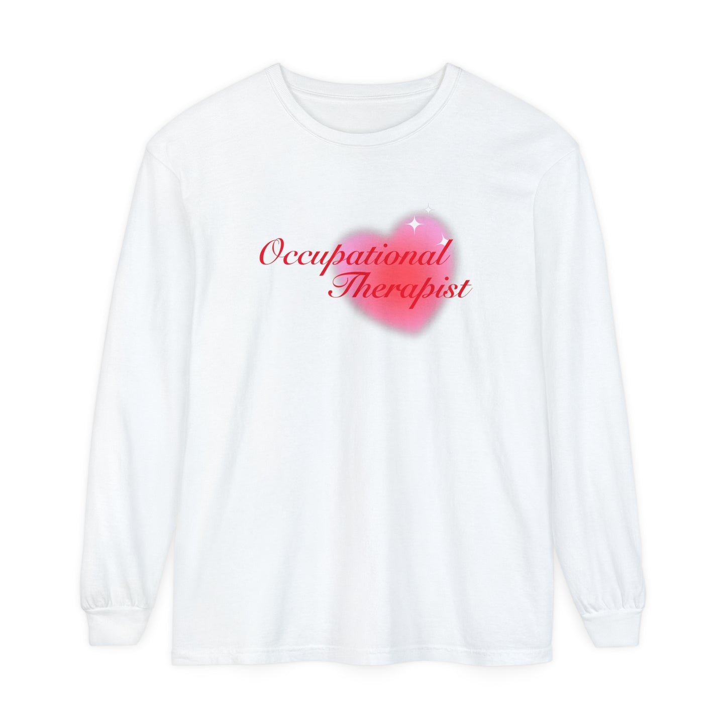 Occupational Therapist Heart Long Sleeve Comfort Colors T-Shirt