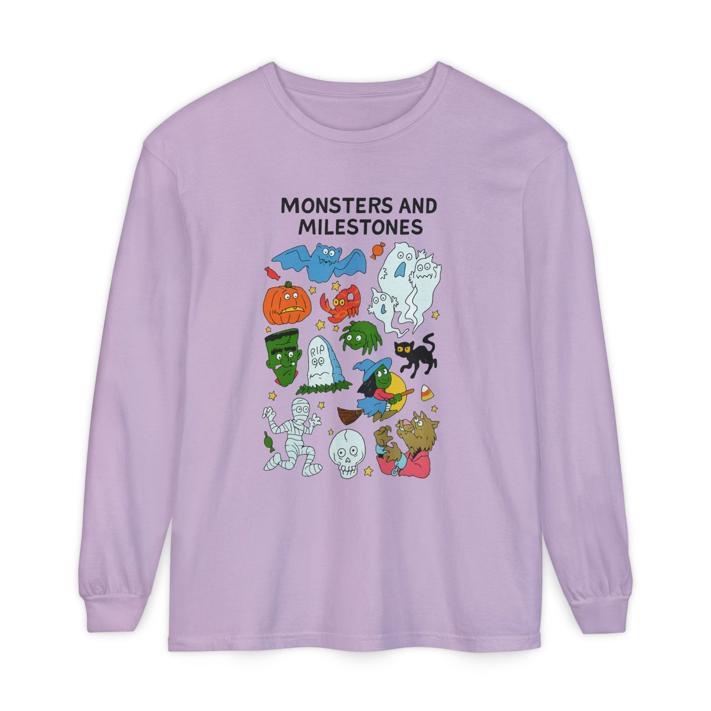 Monsters and Milestones Long Sleeve Comfort Colors T-Shirt
