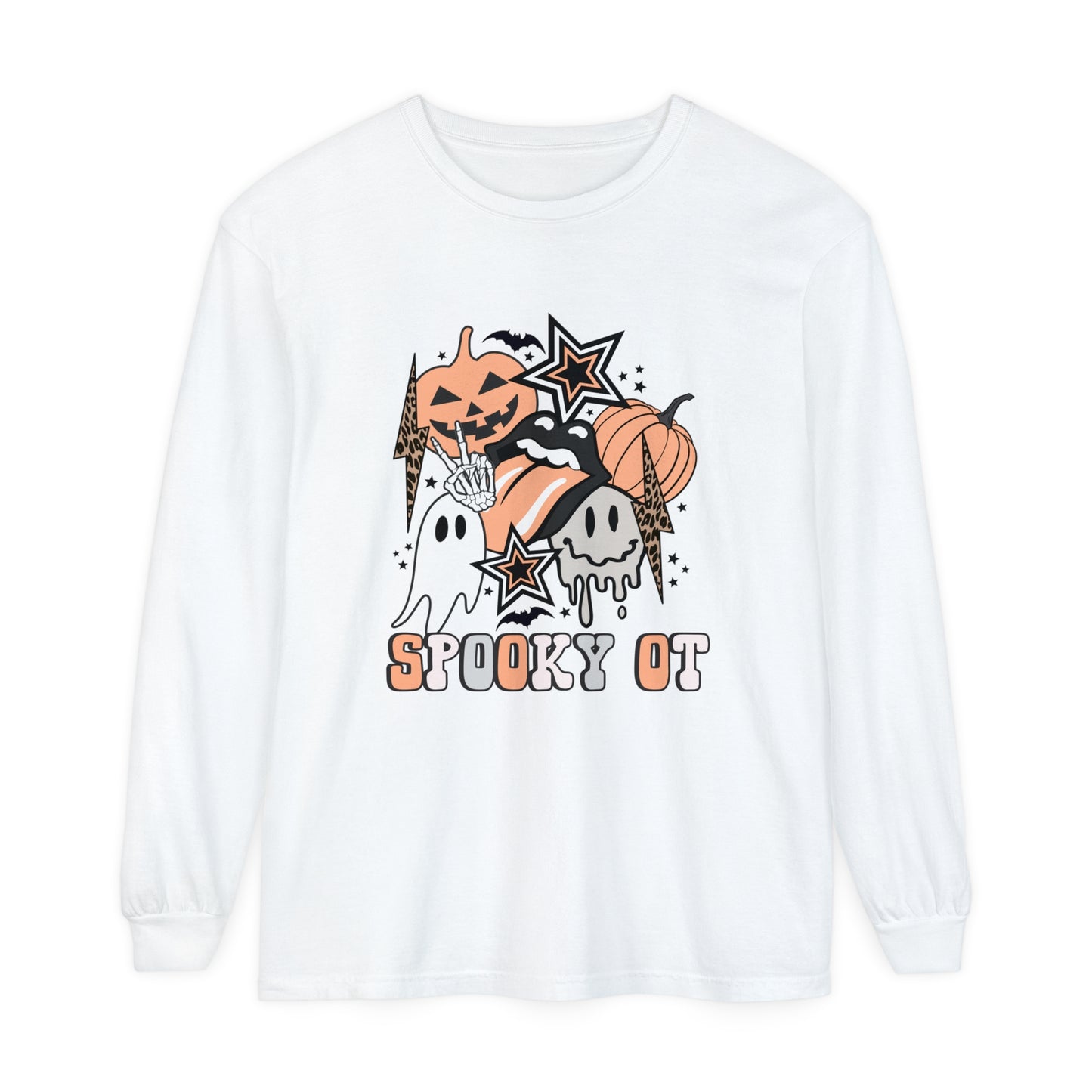 Spooky OT Retro Halloween Long Sleeve Comfort Colors T-Shirt