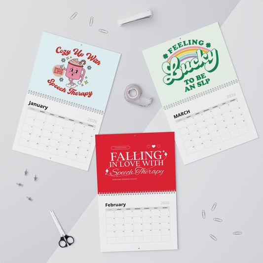 Speech-Language Pathology 2025-2026 School Year Wall Calendar