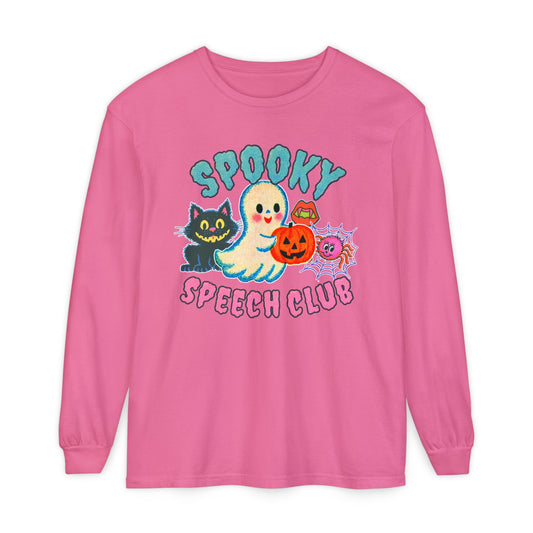 Spooky Speech Club Long Sleeve Comfort Colors T-Shirt