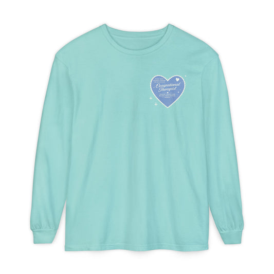 OT Heart Patch Long Sleeve T-Shirt | Front and Back Print