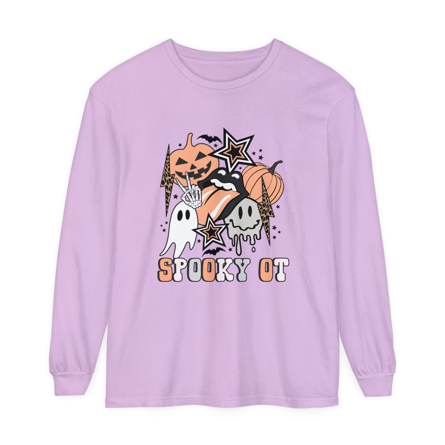 Spooky OT Retro Halloween Long Sleeve Comfort Colors T-Shirt
