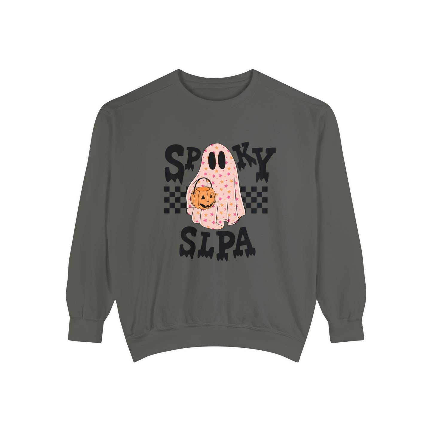 Spooky SLPA Checkerboard Comfort Colors Sweatshirt