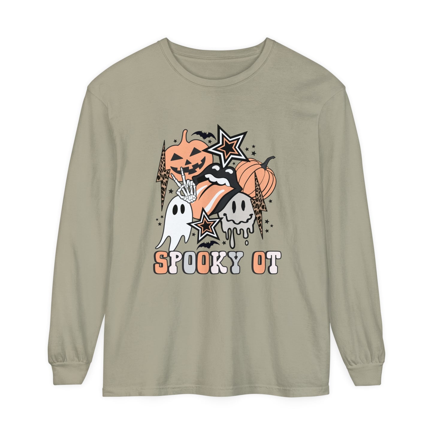 Spooky OT Retro Halloween Long Sleeve Comfort Colors T-Shirt