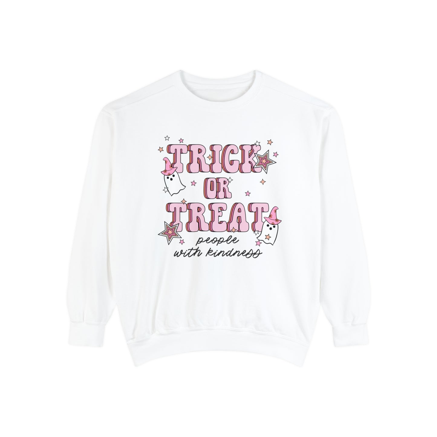 Trick or Treat People With Kindness Comfort Colors Sweatshirt