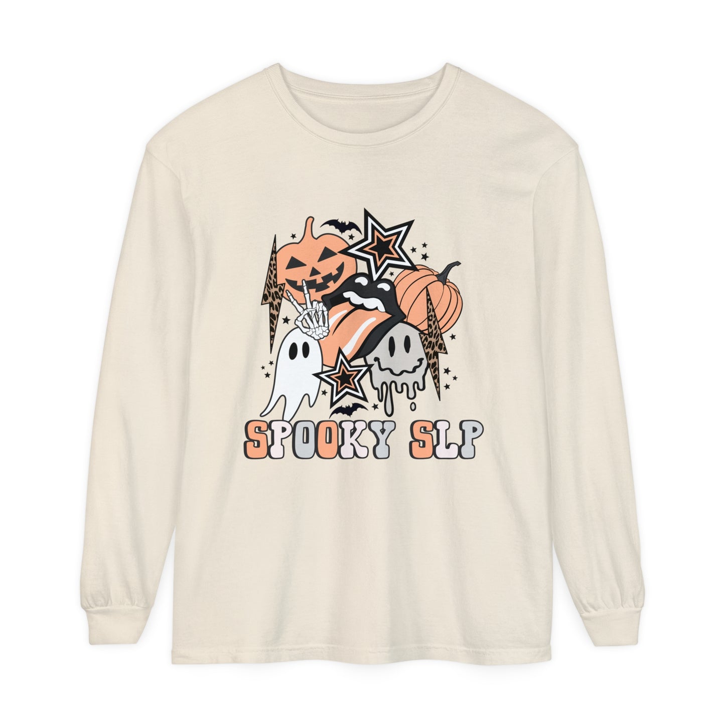 Spooky SLP Retro Halloween Long Sleeve Comfort Colors T-Shirt