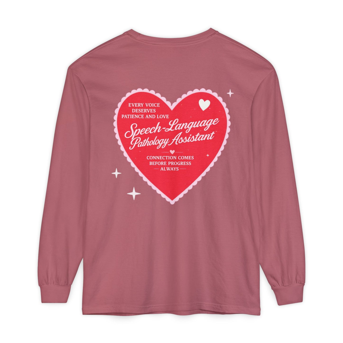 SLPA Heart Patch Long Sleeve T-Shirt | Front and Back Print