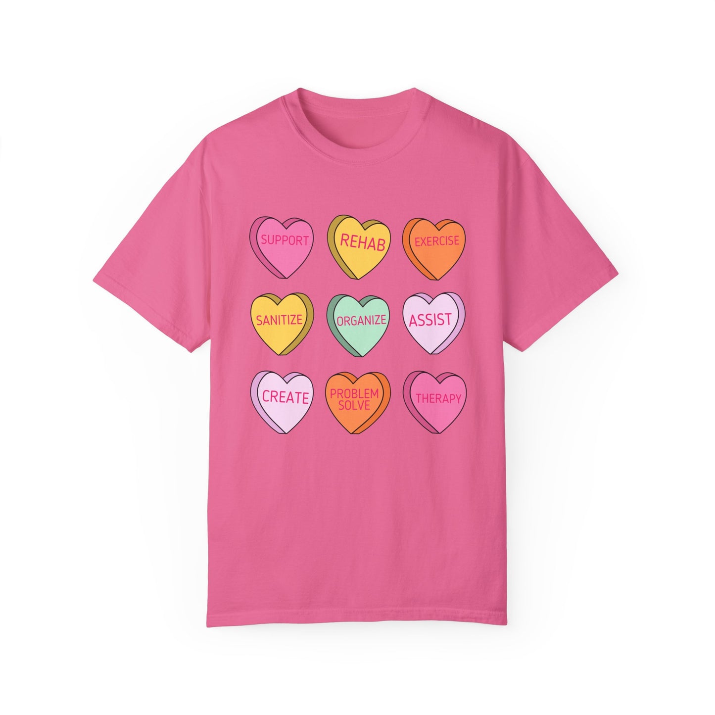 Rehab Technician Candy Hearts Comfort Colors T-Shirt