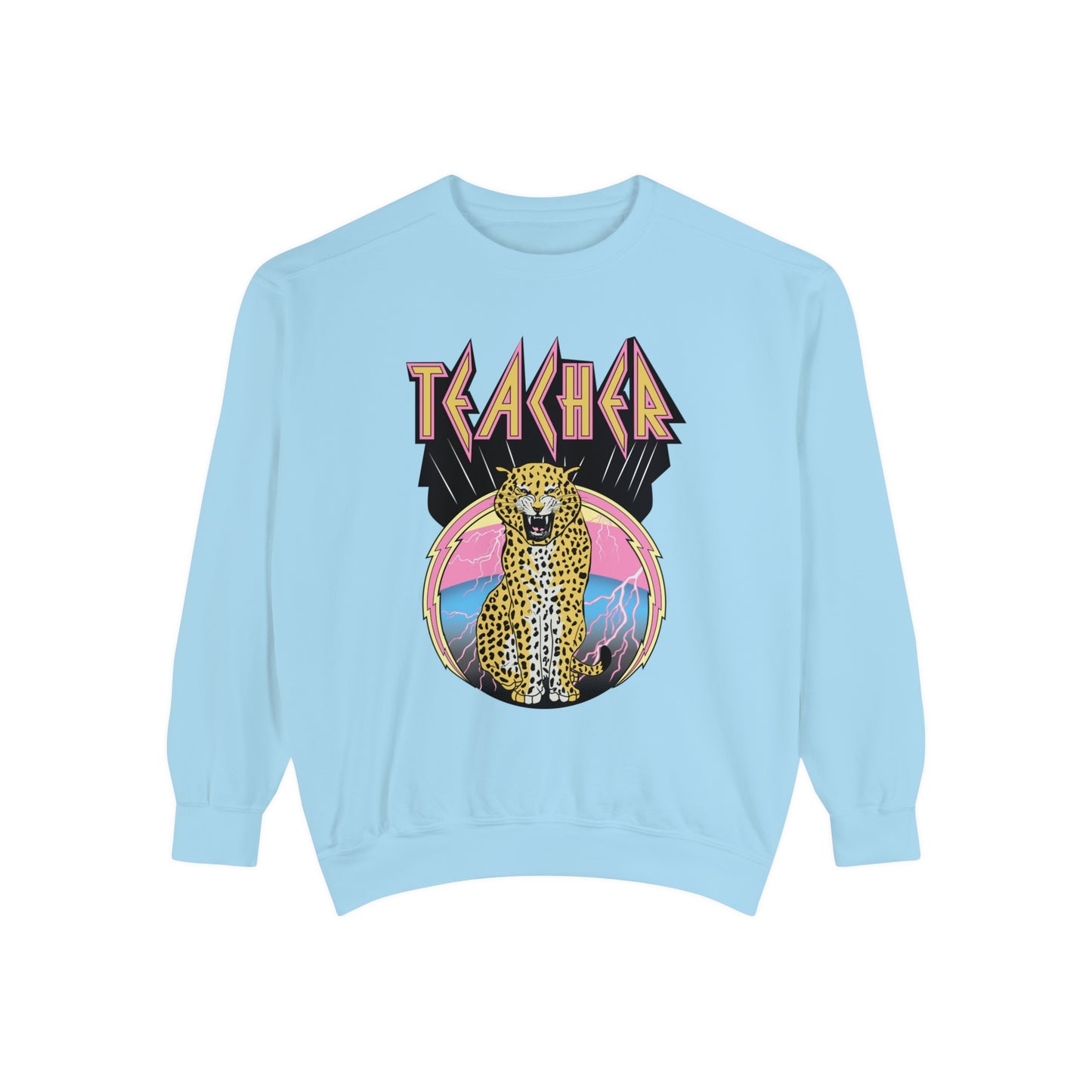 Rock Leopard Teacher Comfort Colors Sweatshirt