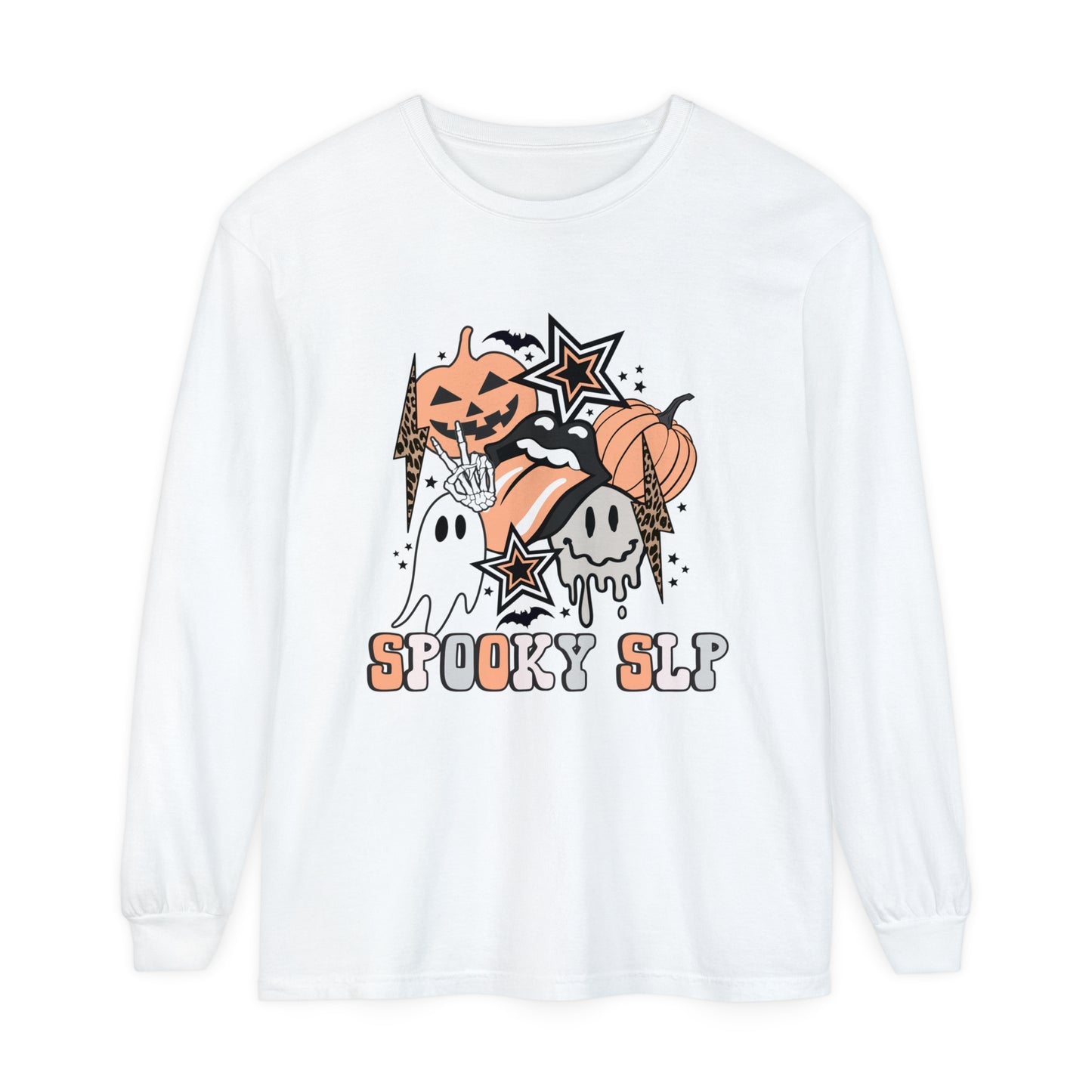 Spooky SLP Retro Halloween Long Sleeve Comfort Colors T-Shirt