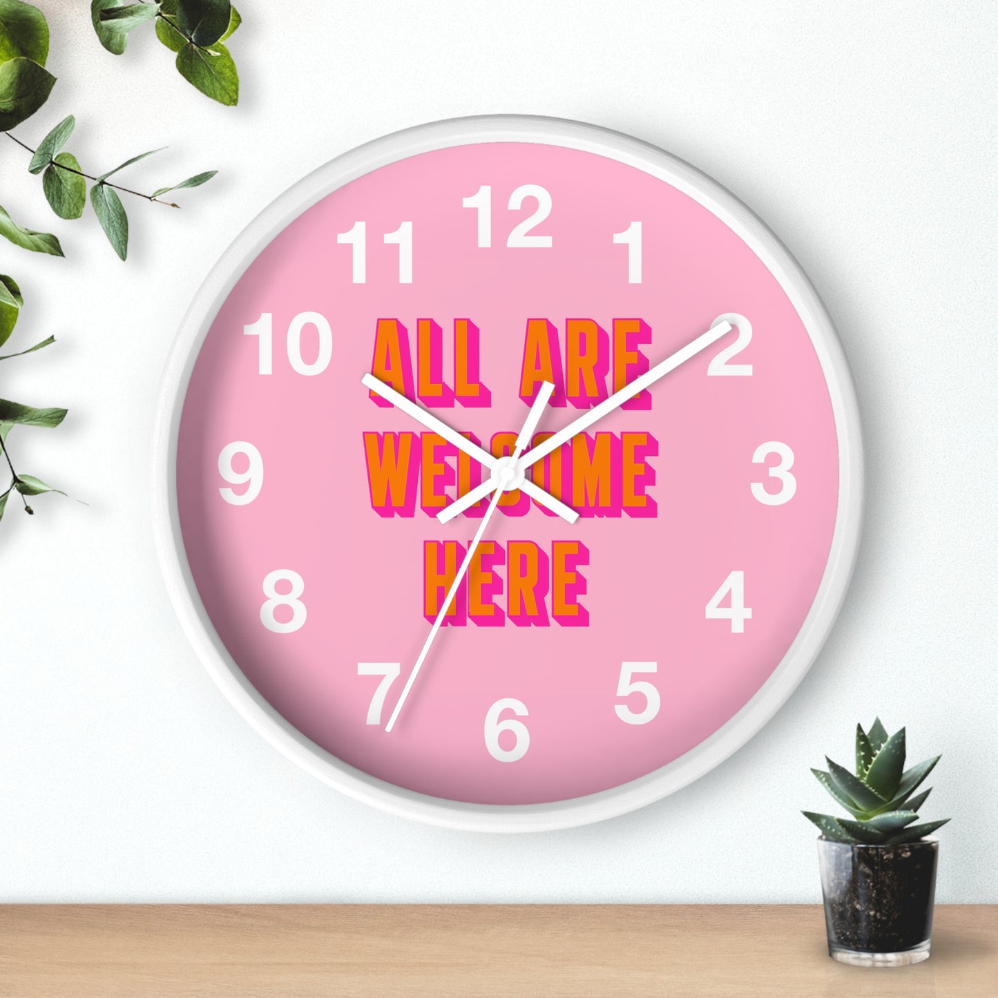 All Are Welcome Here Wall Clock