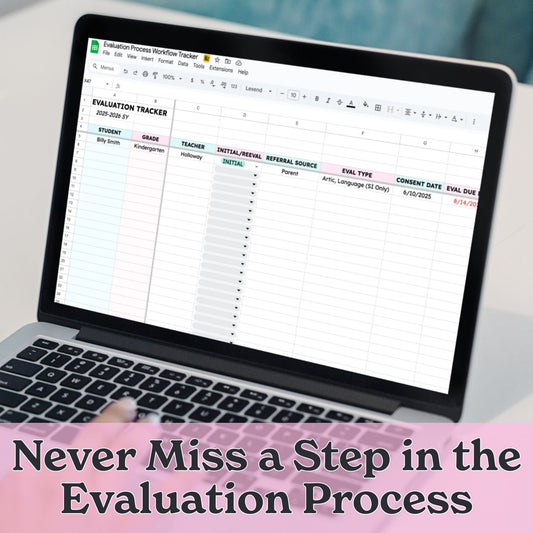 School-Based Evaluation Process Workflow Tracker – Google Sheet