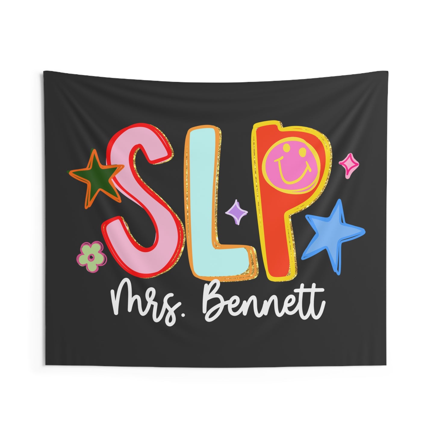 Personalized Retro Colorful SLP Tapestry