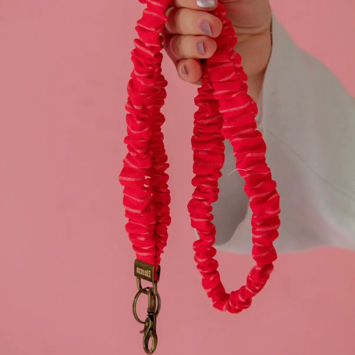 Scrunchie Lanyard | Red Striped