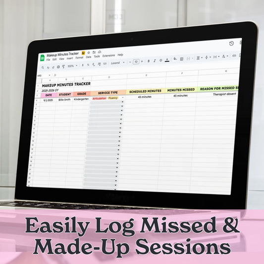 School-Based Makeup Minutes Tracker – Google Sheet