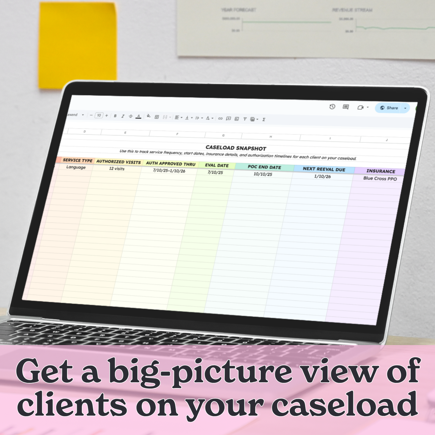 Private Practice Caseload Snapshot – Google Sheet