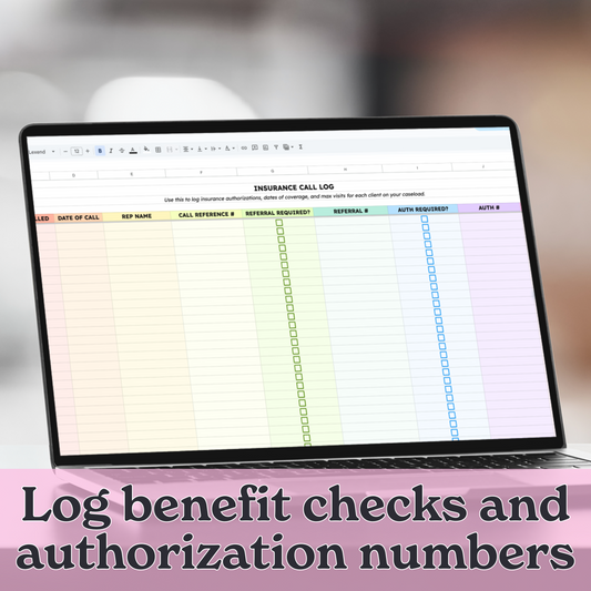 Private Practice Insurance Call Log – Google Sheet