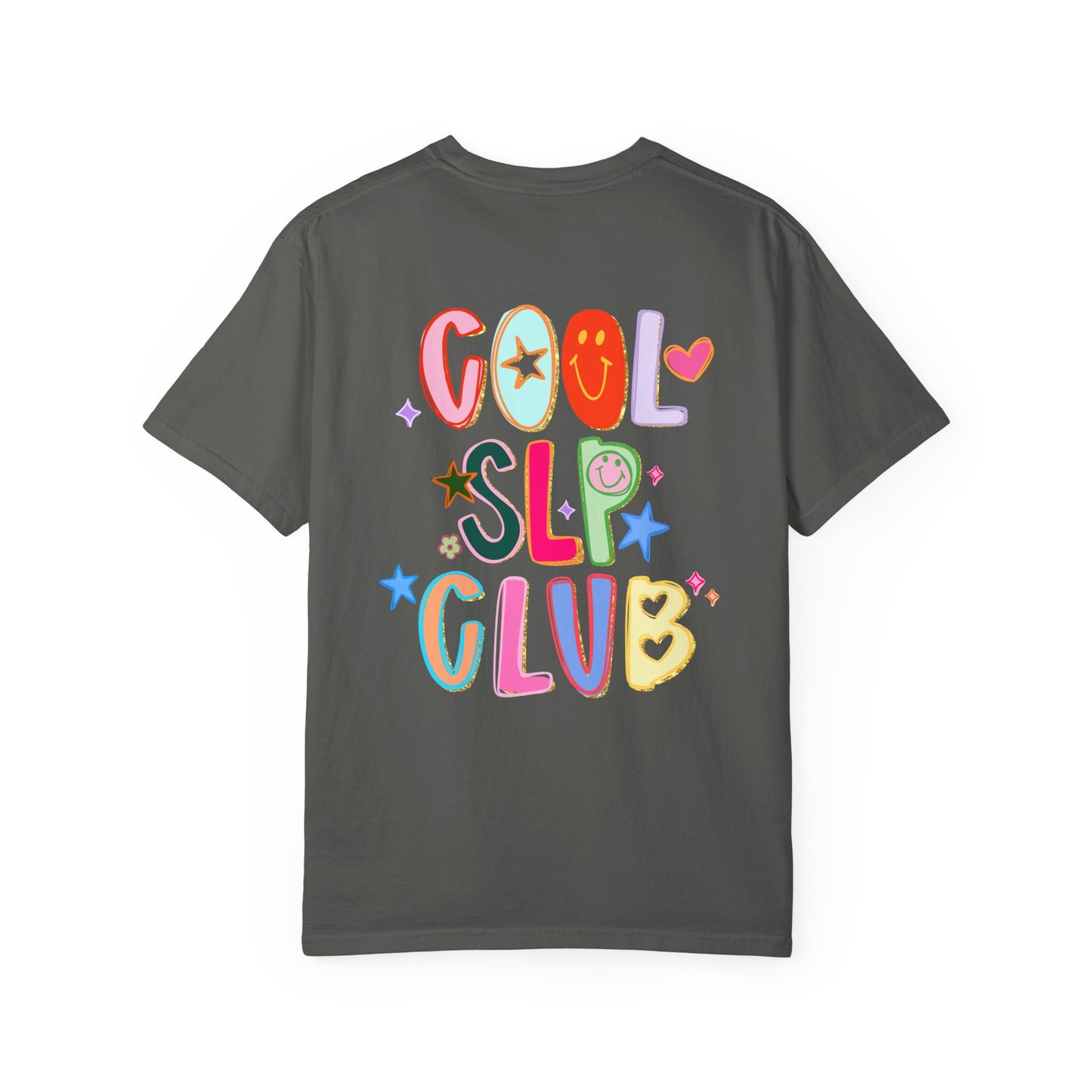 Personalized Cool SLP Club Comfort Colors T-Shirt | Front and Back Print