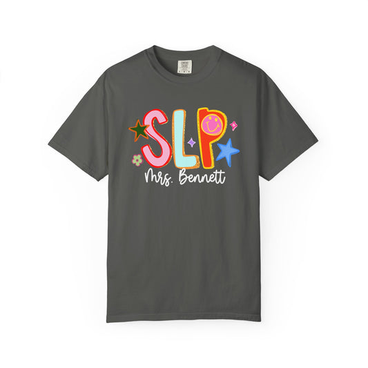 Personalized Cool SLP Club Comfort Colors T-Shirt | Front and Back Print