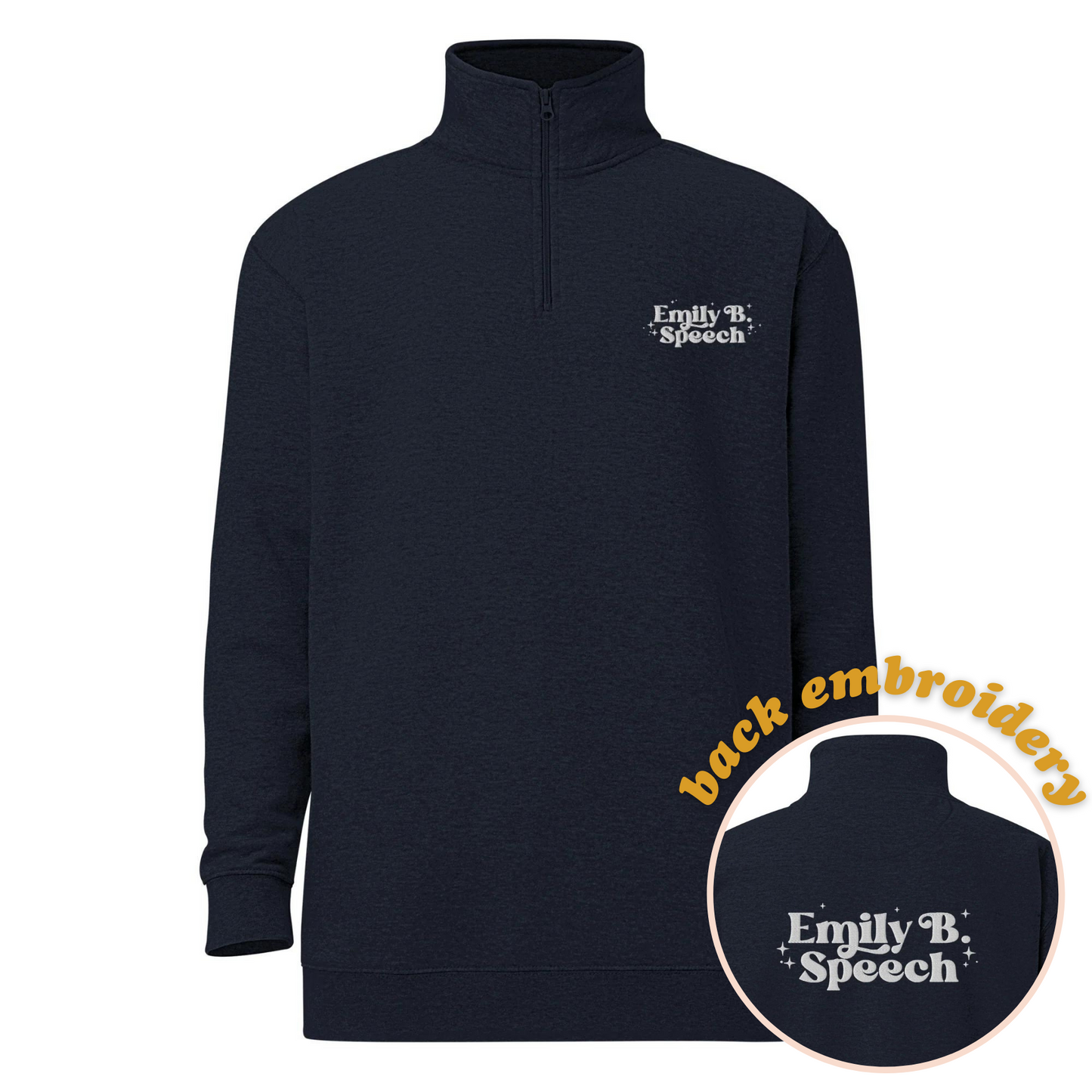 Custom Logo Embroidered Quarter Zip Sweatshirt | Front and Back Embroidery