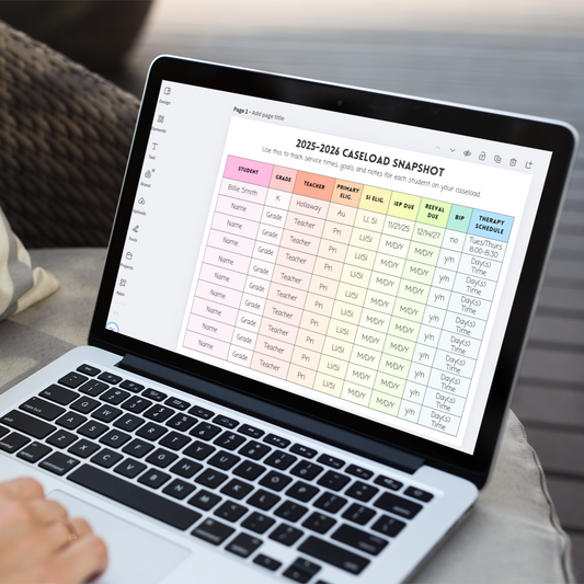 School-Based Caseload Tracker – Google Sheets | Continuous List Format