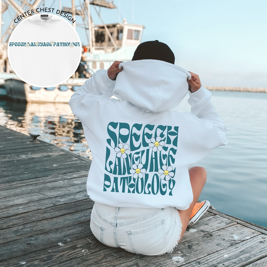 Groovy Daisy Speech Hoodie | Front and Back Print