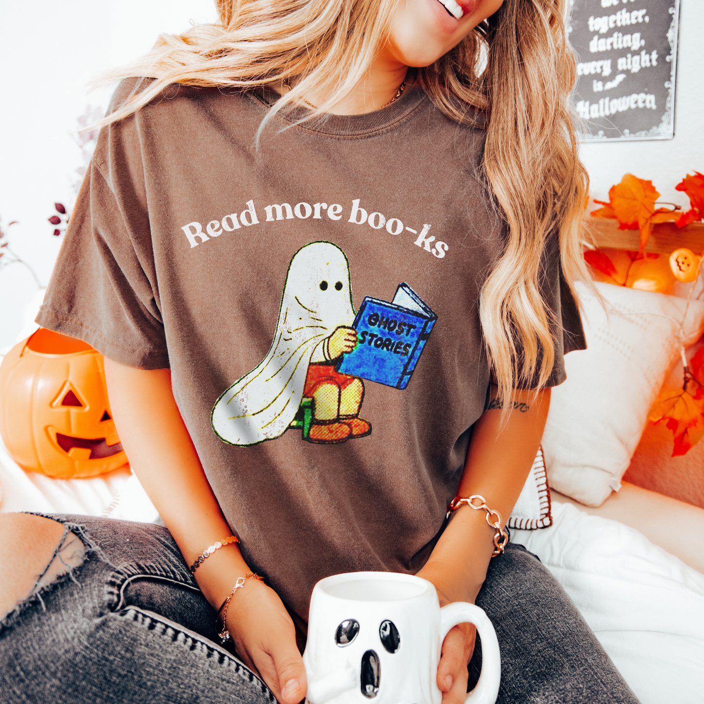 Read More Boo-ks Distressed Comfort Colors T-Shirt